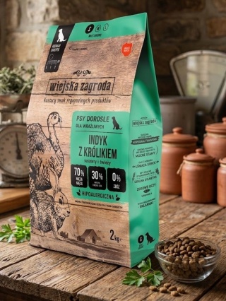 Karma sucha dla psa Indyk z królikiem S 2 kg